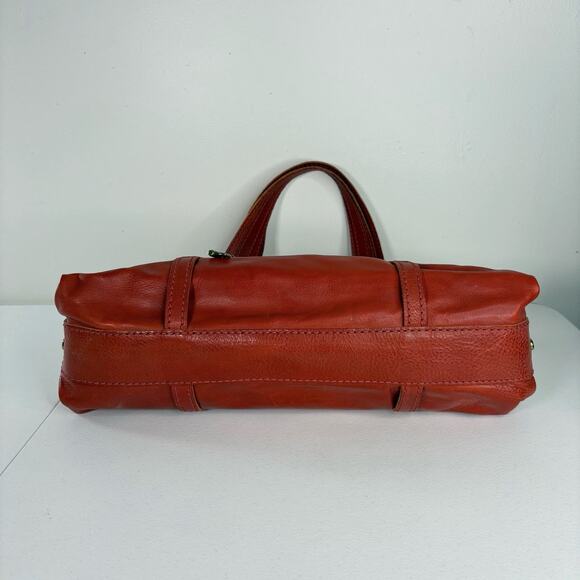 FOSSIL Fifty Four Leather Handbag Burnt Orange Clay Heavy Hardware Hobo Vintage - Picture 8 of 16